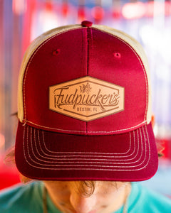 Fudpucker Leather Patch Hats