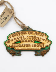 Wooden Gator Beach Ornament